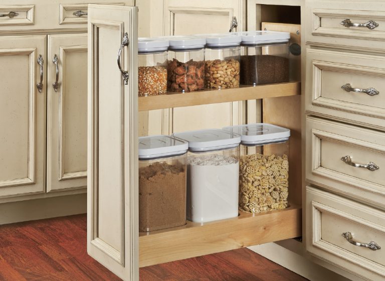 The convienence of Pullout Storage | Pioneer Cabinetry, Inc